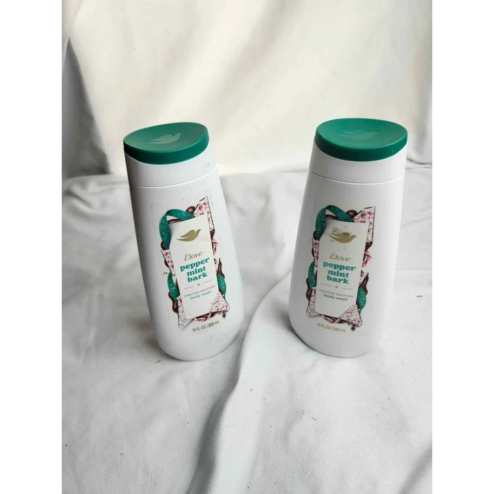 Dove Peppermint Bark Limited Edition Holiday Treats Body Wash 11oz Set of 2